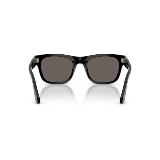 26SS 페르솔 선글라스 실버 액센트가 있는 직사각형 블랙 아세테이트 - PERSOL