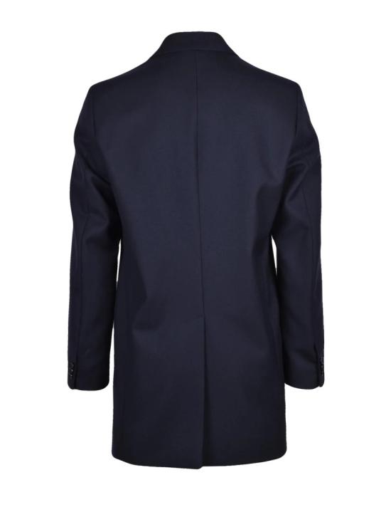 25FW 돌체앤가바나 코트 클래식한 라펠이 돋보이는 구조적인 블루 버진 울 소재의 D&G 코트 - DOLCE & GABBANA
