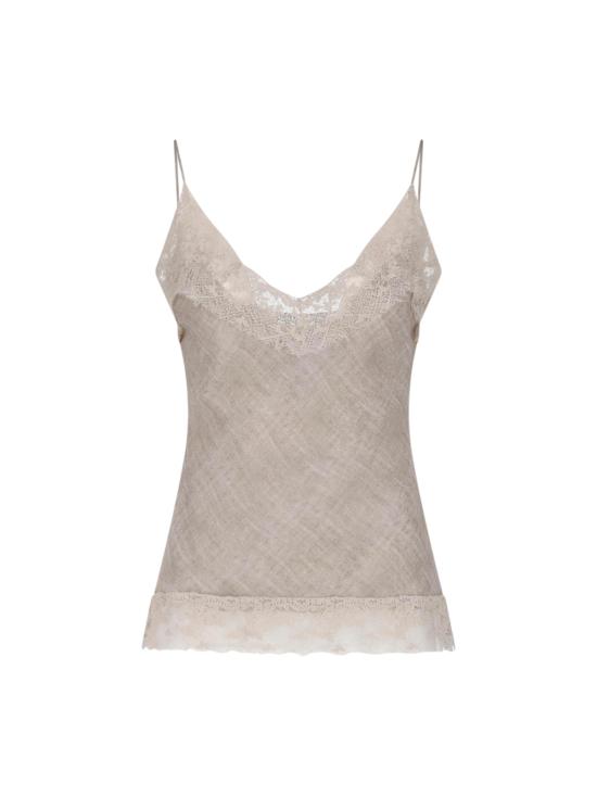 26FW 에르마노 설비노 민소매 티셔츠 D492L714APOLW S4935 Beige