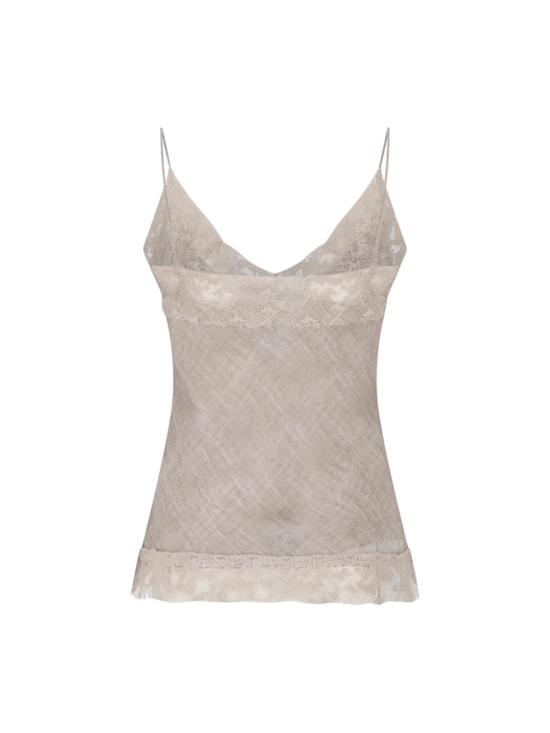 26FW 에르마노 설비노 민소매 티셔츠 D492L714APOLW S4935 Beige - ERMANNO SCERVINO
