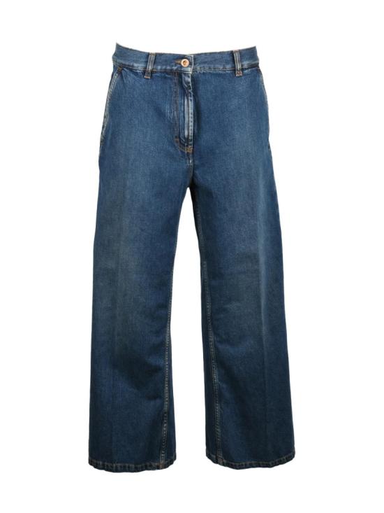 25FW 아스페시 데님 팬츠 파란색 와이드 레그 뻣뻣한 면 청바지