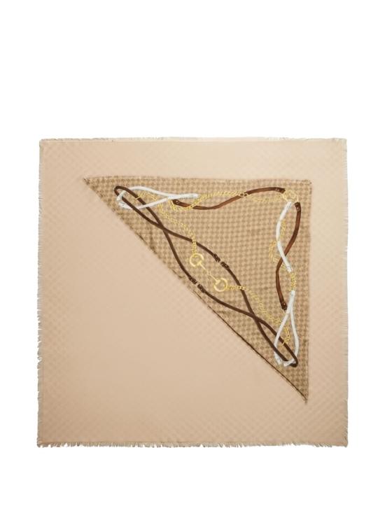 26FW 구찌 GG 울 실크 자카드 케이프 873748 3GAQ19965 SHELL LIGHT BROWN - GUCCI
