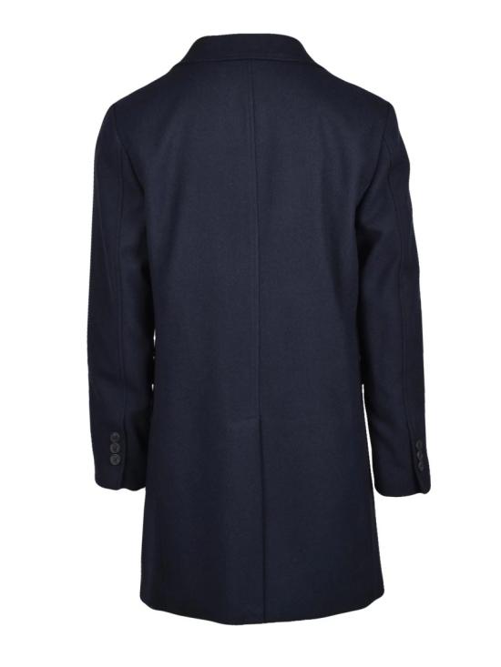 25FW Hamaki-Ho 코트 노치드 라펠과 플랩 포켓이 있는 맞춤형 블루 코트 - OTHER BRANDS