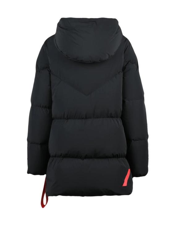 25FW 애프터라벨 롱패딩 조절 가능한 후드와 지퍼 포켓이 있는 검정색 패딩 다운 재킷 - AFTER LABEL