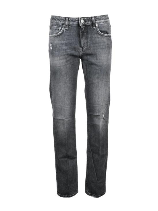 25FW 돈답 데님 팬츠 블랙 디스트레스드 슬림핏 코튼 블렌드 진