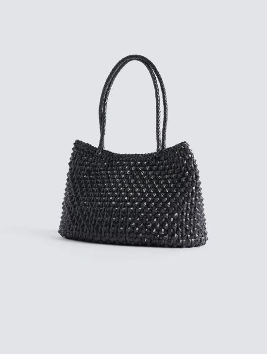 26FW 드래곤디퓨전 숄더백 Pelle Intrecciata Santa Croce Cactus Nero의 보르사 아 마노 - DRAGON DIFFUSION