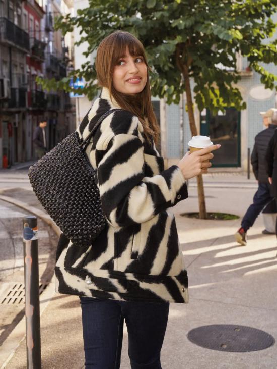 26FW 드래곤디퓨전 숄더백 Pelle Intrecciata Santa Croce Cactus Nero의 보르사 아 마노 - DRAGON DIFFUSION