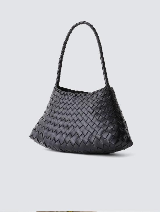 26FW 드래곤디퓨전 숄더백 Pelle Intrecciata Rosanna Nero를 입은 보르사 바게트 - DRAGON DIFFUSION