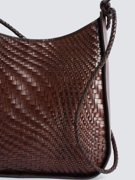 26FW 드래곤디퓨전 숄더백 Pelle Glendhu Optical Weave Marrone 소재의 Borsa Hobo Intrecciata - DRAGON DIFFUSION