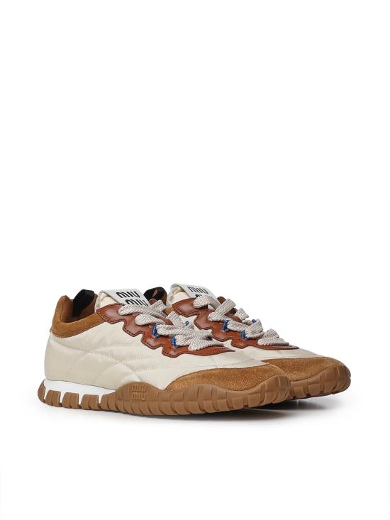 26FW 미우미우 타이어 테크니컬 스웨이드 스니커즈 5E417E LYW F05KS AVORIO CARAMEL DOM - MIU MIU