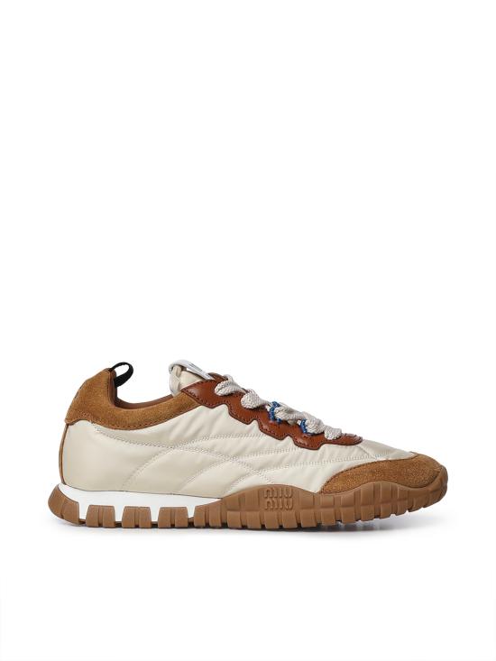 26FW 미우미우 타이어 테크니컬 스웨이드 스니커즈 5E417E LYW F05KS AVORIO CARAMEL DOM