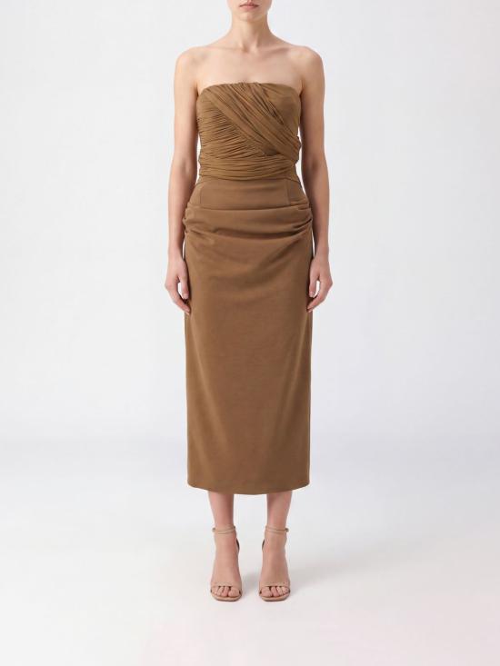 26FW 마그다뷰트림 롱 원피스 163726 Brown