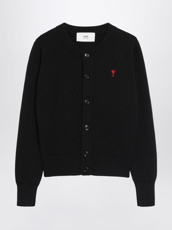 26FW 아미 크루넥 울 가디건 FKC361001 009 Black - AMI