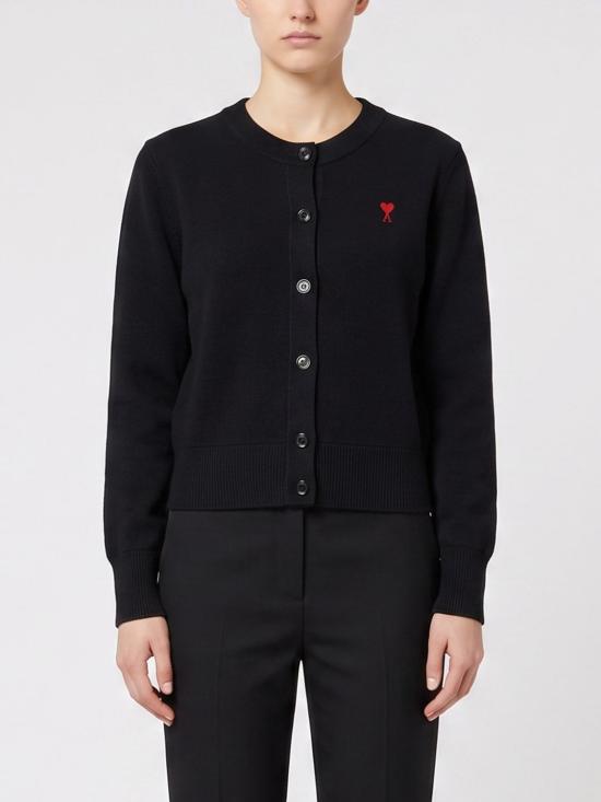 26FW 아미 크루넥 울 가디건 FKC361001 009 Black
