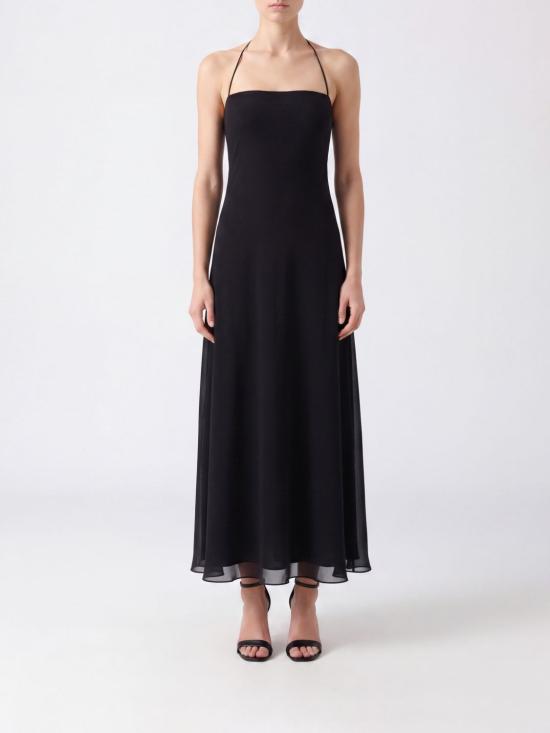 26FW 더로우 하비에르 실크 조젯 드레스 R000153W3785 BLK Black
