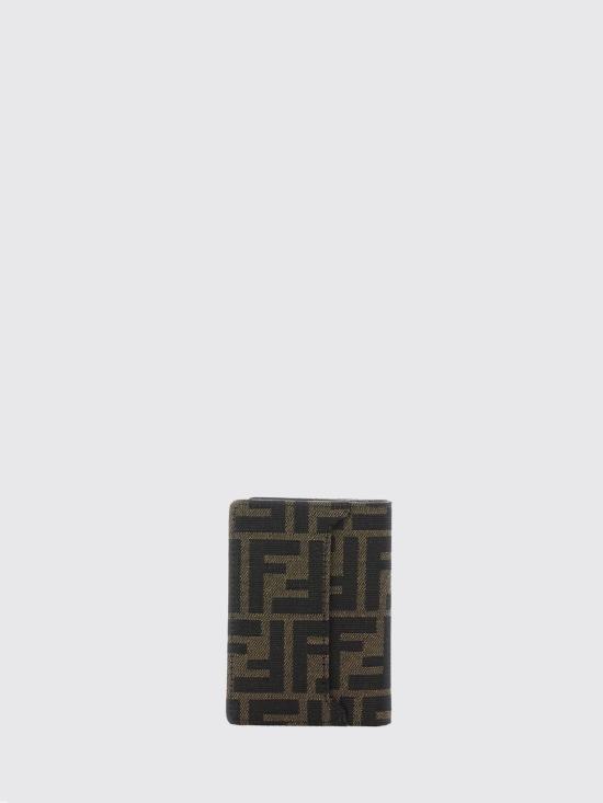 26FW 펜디 FF 패브릭 카드 홀더 7M0349ALWK F0L3T Brown - FENDI