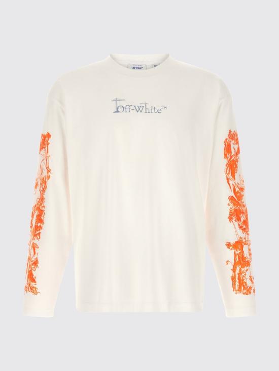 26FW 오프화이트 긴팔 티셔츠 OMAB09CF26JER0061 100 White - OFF WHITE