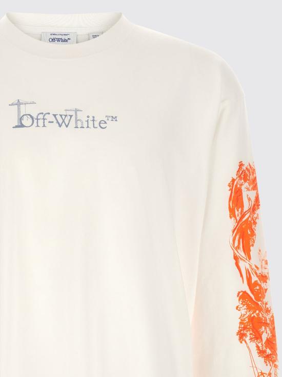 26FW 오프화이트 긴팔 티셔츠 OMAB09CF26JER0061 100 White - OFF WHITE