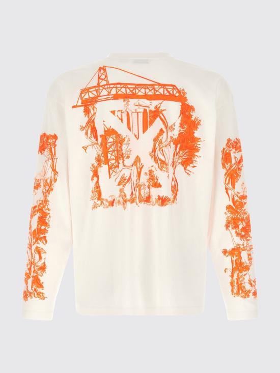26FW 오프화이트 긴팔 티셔츠 OMAB09CF26JER0061 100 White - OFF WHITE