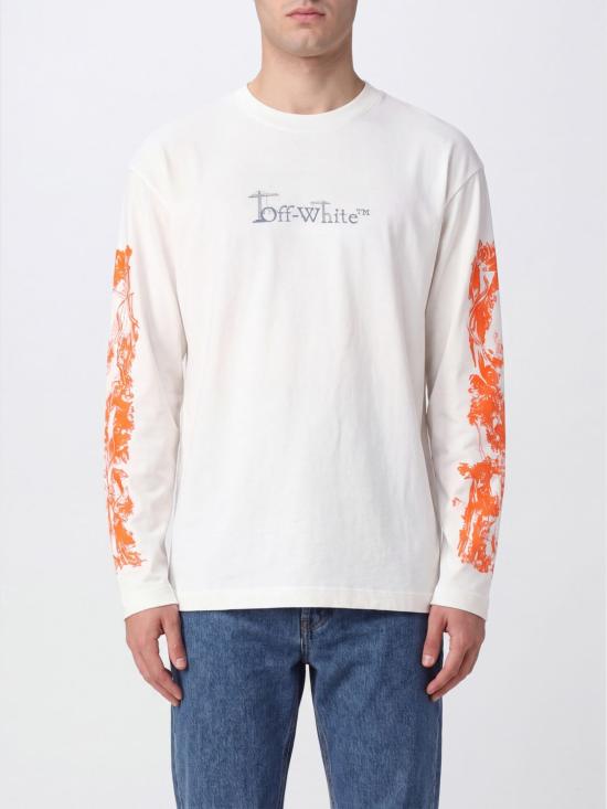 26FW 오프화이트 긴팔 티셔츠 OMAB09CF26JER0061 100 White