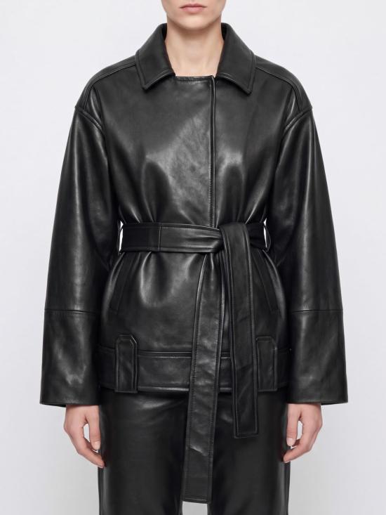 26FW 케이트 엘더 레더 자켓 엘더 레더 자켓 62391012 200 Black