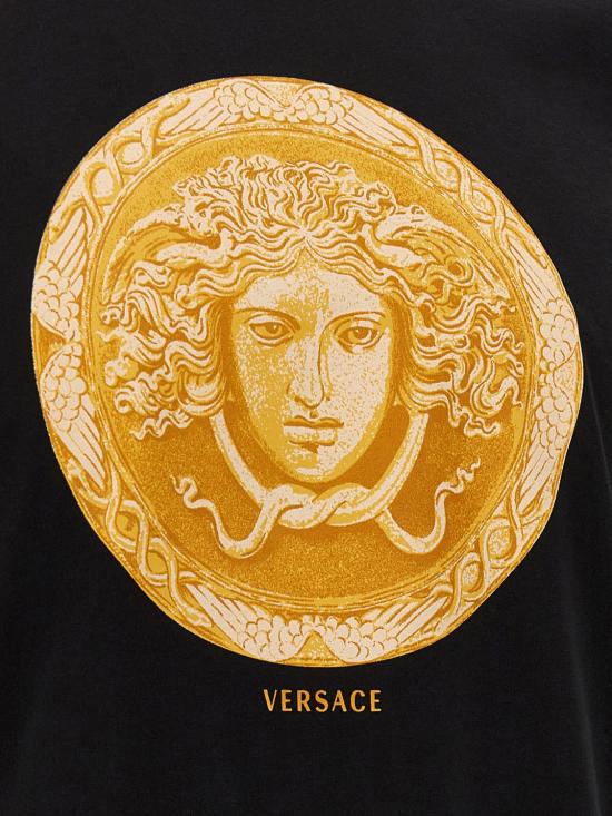 26FW 베르사체 반팔 티셔츠 10264521A19303 1B000 Black - VERSACE