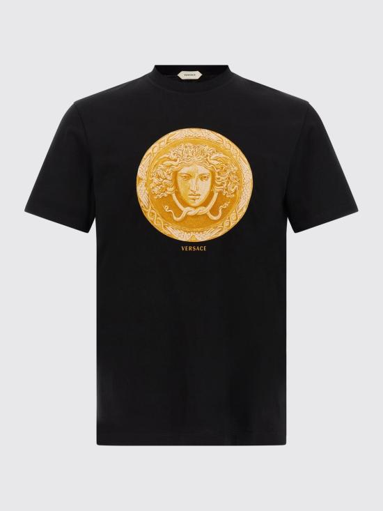 26FW 베르사체 반팔 티셔츠 10264521A19303 1B000 Black - VERSACE