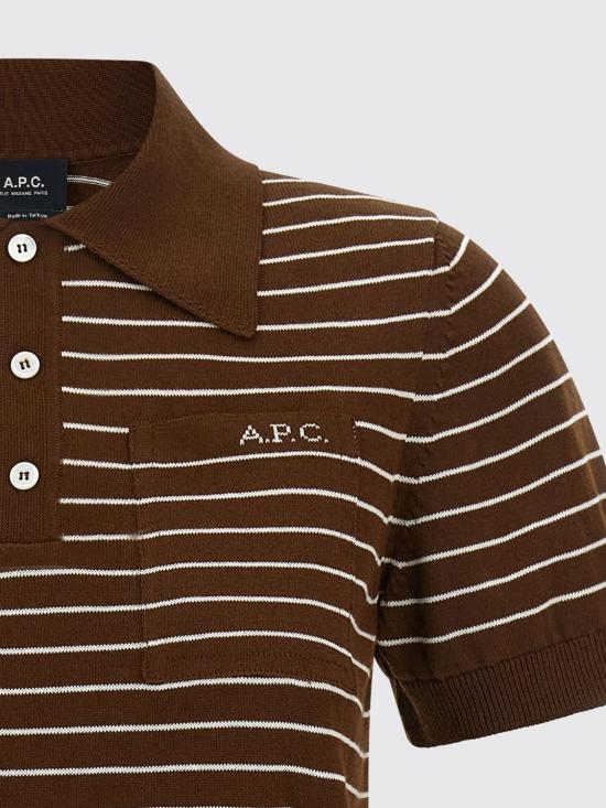 26FW 아페쎄 폴로 티셔츠 COHLPF23509 TCA Brown - A.P.C.