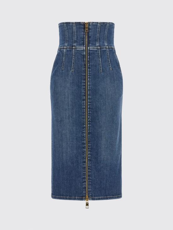 26FW 엘리자베타프랜치 데님 스커트 GJ01N66E2 139 Navy - ELISABETTA FRANCHI