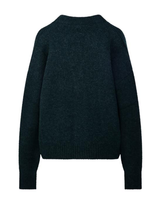 26FW 아미 빅 하트 로고 알파카 니트 가디건 UKC365 KN0135 A279 VERT BOUTEILLE ECRU - AMI