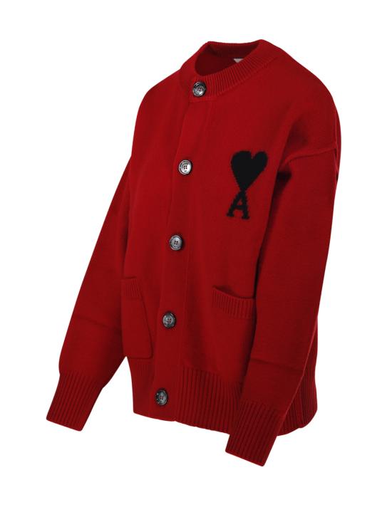 26FW 아미 ADC 크루넥 가디건 UKC368 018 A252 ROUGE RUBIS NOIR - AMI