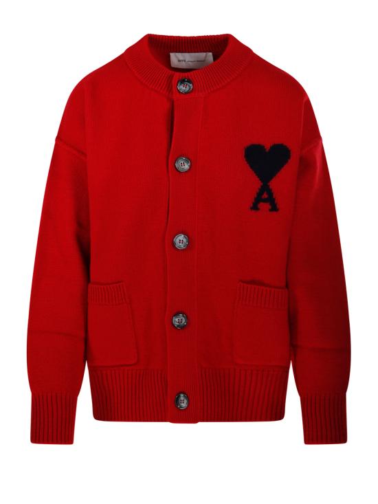 26FW 아미 ADC 크루넥 가디건 UKC368 018 A252 ROUGE RUBIS NOIR