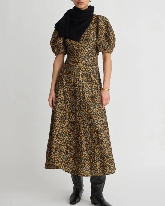  어피스 어파트 롱 원피스 Apiece Apart Bettina Maxi Dress Leo Floral Midnight - APIECE APART