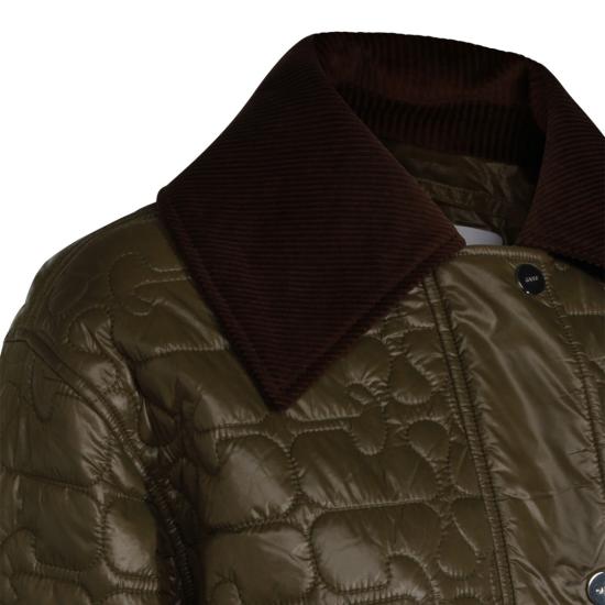 26FW 가니 샤이니 퀼트 미디 자켓 A1010078861 Green - GANNI