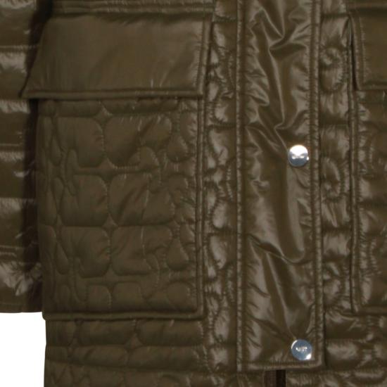 26FW 가니 샤이니 퀼트 미디 자켓 A1010078861 Green - GANNI