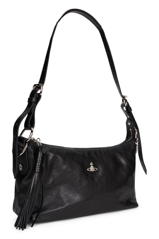 26FW 비비안웨스트우드 레더 호보 숄더백 46020017WL00EBN401 black - VIVIENNE WESTWOOD