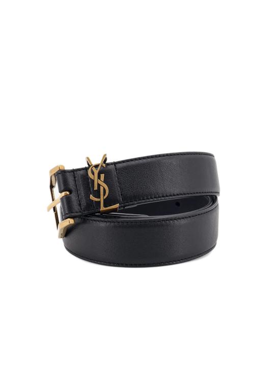 26FW 생로랑 가죽 벨트 864585BOO0W 1000 BLACK - SAINT LAURENT