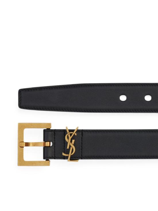 26FW 생로랑 가죽 벨트 864585BOO0W 1000 BLACK - SAINT LAURENT