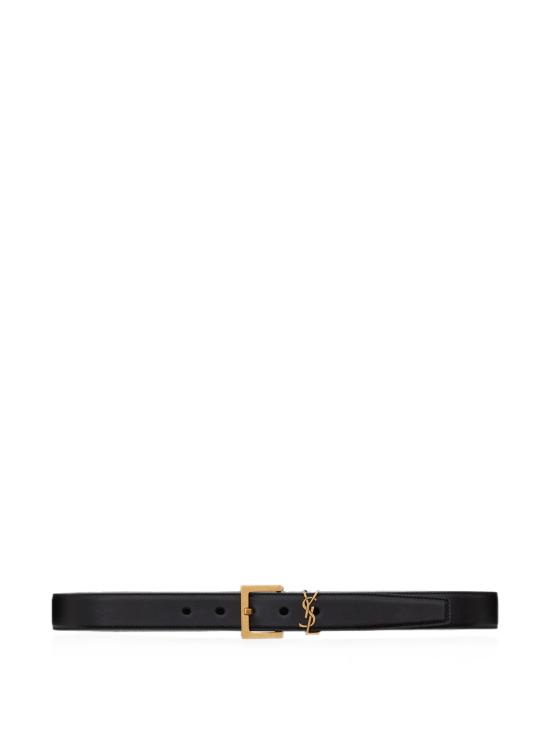 26FW 생로랑 가죽 벨트 864585BOO0W 1000 BLACK