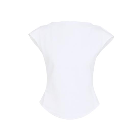 26FW 알라이아 반팔 티셔츠 AA9I0021J095C 000 WHITE - ALAIA