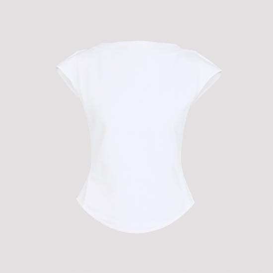 26FW 알라이아 반팔 티셔츠 AA9I0021J095C 000 WHITE - ALAIA