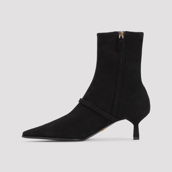 26FW 프라다 나파 레더 미드힐 부츠 1U648OF055L66 F0002 BLACK - PRADA