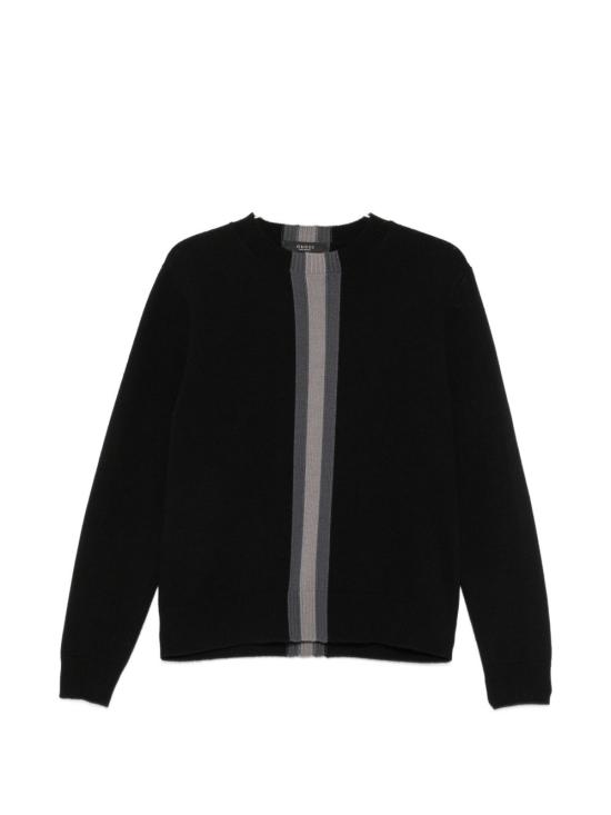 26FW 구찌 스트라이프 디테일 크루넥 울 스웨터 864572XKFG61062 BLACK