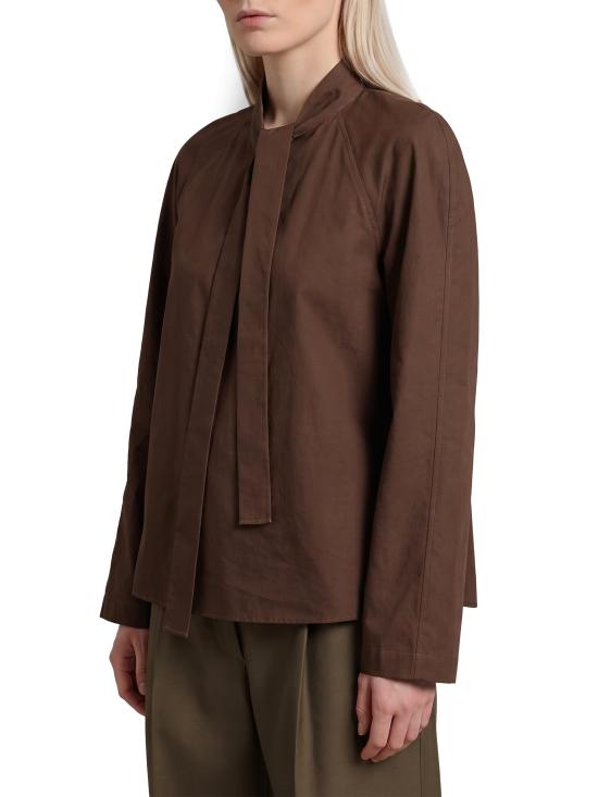 26FW 르메르 워시드 코튼 실크 애스콧 블라우스 SH1218LF1500 BR477 NUDE NEUTRALS - LEMAIRE