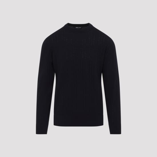 26FW 조르지오 아르마니 스웨터 GM003907AF28282 U8139 BLUE - GIORGIO ARMANI