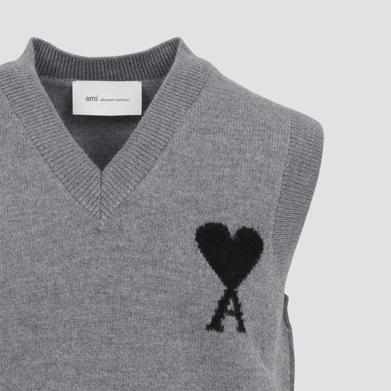 26FW 아미 니트 베스트 UKS902018 A273 GREY - AMI