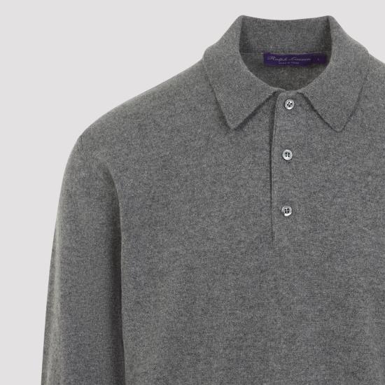 26FW 랄프로렌 퍼플라벨 폴로 티셔츠 790P22444001 MEDIUM GREY - RALPH LAUREN PURPLE LABEL