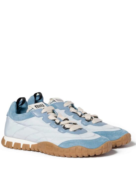 26FW 미우미우 타이어 테크니컬 스웨이드 스니커즈 5E417EF005LYW F02GM BLUE - MIU MIU