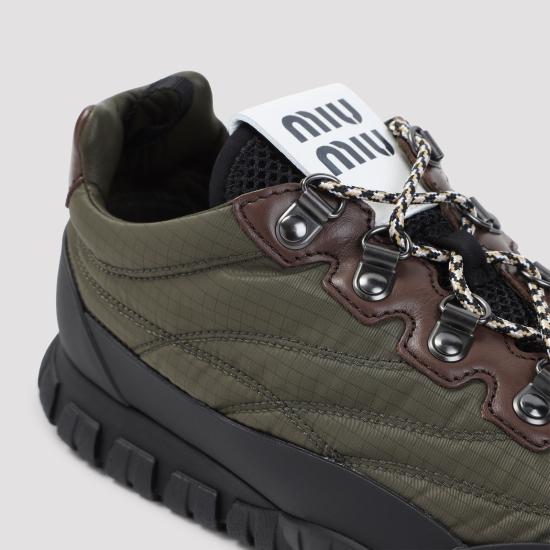 26FW 미우미우 타이어 테크니컬 레더 스니커즈 5E760EF005FKS F0161 GREEN - MIU MIU