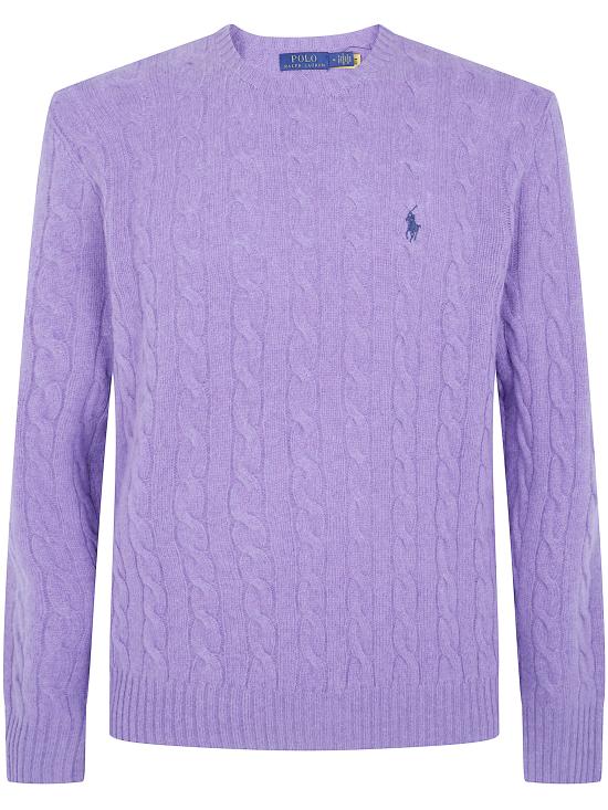 26FW 폴로 랄프로렌 케이블 니트 스웨터 710876762502 LIGHT PINK PURPLE